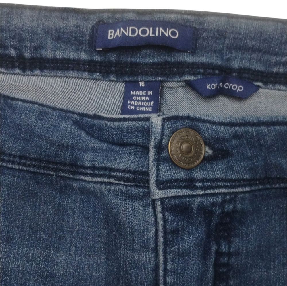 Bandolino Women's Embroidered Medium Blue Jeans Size 16 - Picture 5 of 6